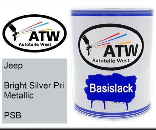 Jeep, Bright Silver Pri Metallic, PSB: 1L Lackdose, von ATW Autoteile West.